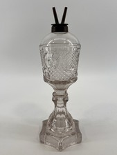 Antique 19th C. American Glass Co. Pressed Glass Whale Oil Lamp Double Burner picture