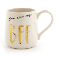 Enesco Our Name Is Mud BFF Stoneware Coffee Mug, Gold, 16 Ounce Gift Box picture