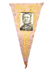 Rare Antique 1917 WW1 Allied Heroes General Foulois Ferguson Bakery Felt Pennant picture