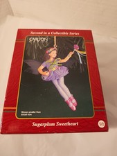 Carlton Heirloom Ornament Sugarplum Sweetheart Purple Dress  Vintage Fairy 1999 picture