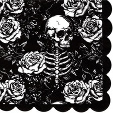 (2) Paper Beverage Napkins for Decoupage/Mixed Media - Skeletons on Black picture