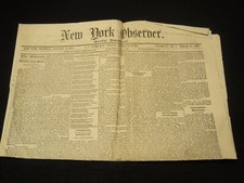 1877 JANUARY 18 NEW YORK OBSERVER NEWSPAPER - A THROUGH TRAIN - NP 8979 picture