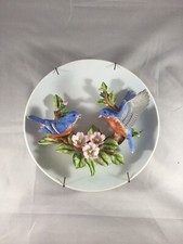 Vintage Jonathon Byron Porcelain Plate- Blue Birds picture