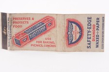 Safety Edge Diamond Wax Paper Historic Advertising Matchbook Cover picture
