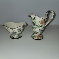 Erphila Art Pottery Czecho Slovakia Cream/Sugar Chintz Early 1900's picture