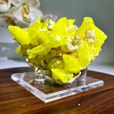 2.13LB Rare yellow sulfur crystal quartz crystal mineral specimen picture