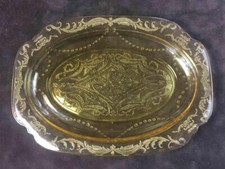 Vintage Yellow Amber Depression Glass Madrid Pattern 11