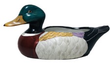 Vintage MALLARD DUCK 11.5”ceramic Pottery Planter Wildlife picture