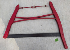 WI Barn Vintage Antique Primitive Wood Buck Bow Crosscut Saw Rustic Farm Tool M picture