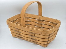 Vintage 1991 Longaberger Basket Fixed Handle Handwoven USA Signed 8