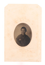Victorian Era Tintype Portrait Carte de Visite of a Lady Dressed in Black #080 picture
