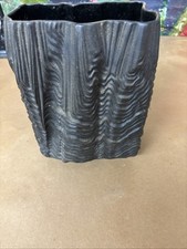 Mid Century Rosenthal Martin Freyer Studio Line Art Glass Vase Satin Black Noire picture