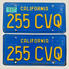 1970's California License Plates DMV Clear YOM 1971 Chevelle 1971 Validation picture