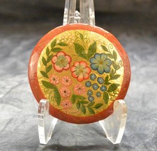 Vintage Russian Lacquer Pin Brooch picture