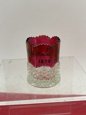 1872-1972 White County Settlement Ruby Flashed Glass 2-1/4