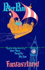 1955 Walt Disney Peter Pan Flight 11 x 17 Poster Fantasyland Snow White Mr Toad picture