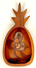 Pineapple Wooden Bowl Martinique Caribbean island Souvenir Decor Dish picture