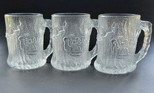 '93 Vintage McDonalds Flintstones RocDonalds Glass Mugs Lot of 3 New Never Used picture