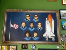 Stunning Original Oil Painting Of Astronauts On Canvas ~ Signed By Snyder.  picture