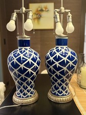Bunny Williams Home “Chicken Feather” Glazed Ceramic Table Lamp – Blue. picture