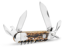 Boker Tree Brand Camp Knife Stag 4 Blade 2.44