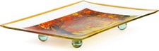 GAC Rectangular Tempered Glass Serving Tray, 8x12 Inch, Landscape Glass Legs picture