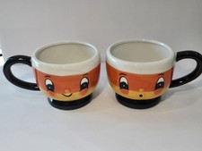 Johanna Parker Transpac Candy Corn Mugs Set Halloween New In Box picture
