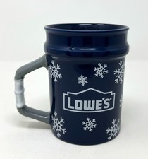 Lowe’s Bucket Blue Ceramic Coffee Mug Holiday Snowflake 2025 NEW Limited Edition picture