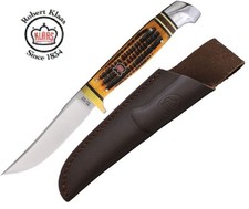 Robert Klaas Knife Medium Hunter Amber Bone Handle with Leather Belt Sheath picture