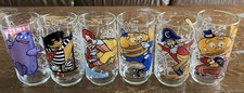 Vintage 1977 McDonald's Action Series Glasses Complete Set of 6 Character Cups picture
