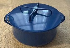 4-QT Dansk International Designs, France Blue Enamel Casserole Dutch Oven + Lid picture