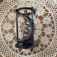 Vintage 90s Celestial Moon Candle Holder Whimsigoth Witchy Decor Metal picture