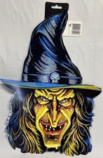 VTG Amscan Ron Lewis Witch Halloween Decoration Die Cut Cutout NOS w/ Tag Glows picture