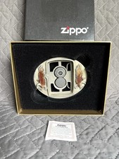 ZIPPO BELT BUCKLE 2 EAGLES Magnetic Lighter Holder • NO LIGHTER • NEW w/BOX NOS picture