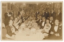RPPC 1920s-30s Formal Banquet Dinner Party Toast Real Photo Postcard Europe picture