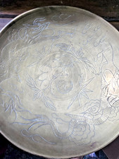 Antique Chinese Brass Dragon Bowl 11