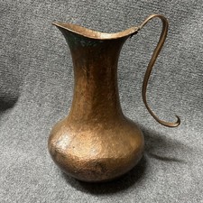 VTG 14” Hand Hammered Copper Jug Pitcher Vase Mexico Santa Clara 5lbs 4oz picture