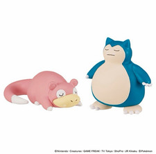 Pokemon Slowpoke Snorlax Figure Set 2pc Japan Official Takara Tomy picture