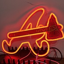 LED Neon Sign Baseball Team Wall Light USB Powered Fan Decor picture