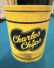 Vintage Charles Chips Potato Chip 16 oz. Large Tin Can Advertising picture