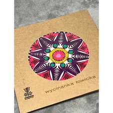 Vintage Polish Lowicz Wycinanka Paper Cut Folk Art Floral Medallion 4x4 Colorful picture