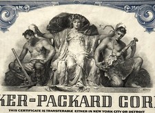 Vintage Studebaker-Packard Stock Certificate 🚗 1950s 100 Shares Detroit Blue picture