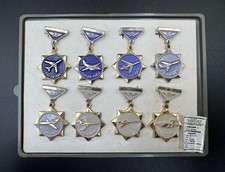 Vintage USSR Aeroflot Aviation Aircraft Plane Badges Set in Original Box № 623 picture