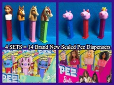 Lot of 14 PEZ DISPENSERS (4 sets) - Barbie, Peppa Pig, Spirit Horses, Stitch NEW picture