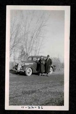 1936 COUPLE DIRT ROAD FANCY CAR HUB CAPS WHITE WALLS OLD/VINTAGE PHOTO- B104 picture