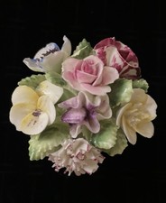 Royal Adderley Fine Bone China Flower Pot W/ Bouquet Early 60s Vintage Delicate picture