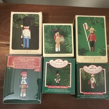 Hallmark  Clothespin Soldier Ornaments COMPLETE SERIES  1982-1987 Lot of 6 picture