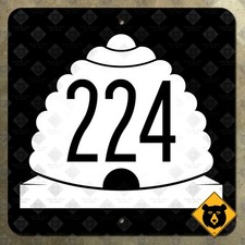 Utah State Route 224 highway marker road sign beehive Park City ski 16x16 in. picture
