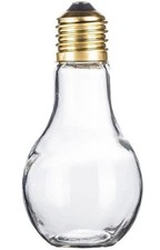eXtra Large LIGHT BULB shape CLEAR GLASS BOTTLE Jar Jumbo 9