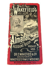 WAKEFIELD'S FAMILY MEDICINE WESTERN FARMERS ALMANAC ACCOUNT BOOK 1897 picture